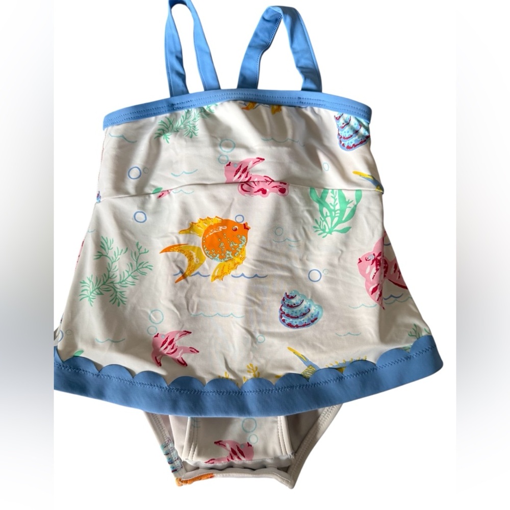 The Beaufort bonnet 6-12 month darling swimsuit.